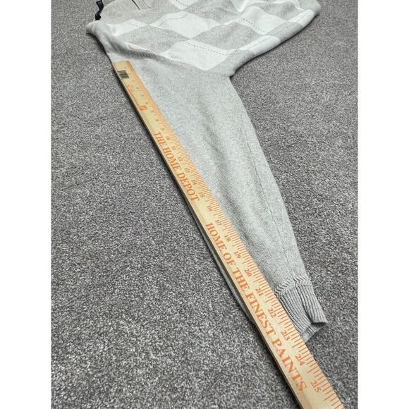 Nautica mens V-Neck pullover sweater sweater sz large cream argyle linen blend - Picture 8 of 12